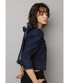 CADUNE(カデュネ) |ビジュー付きデニムトップス