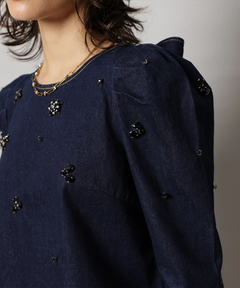 CADUNE(カデュネ) |ビジュー付きデニムトップス