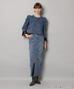 CADUNE(カデュネ) |ビジュー付きデニムトップス