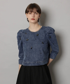 CADUNE(カデュネ) |ビジュー付きデニムトップス