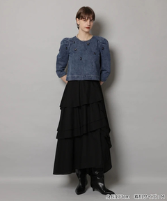 CADUNE(カデュネ) |ビジュー付きデニムトップス