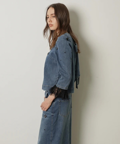 CADUNE(カデュネ) |ビジュー付きデニムトップス