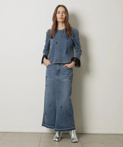 CADUNE(カデュネ) |ビジュー付きデニムトップス