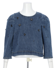 CADUNE(カデュネ) |ビジュー付きデニムトップス