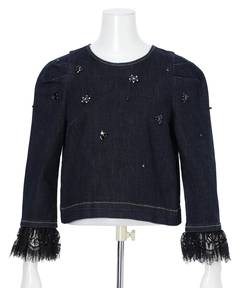 CADUNE(カデュネ) |ビジュー付きデニムトップス