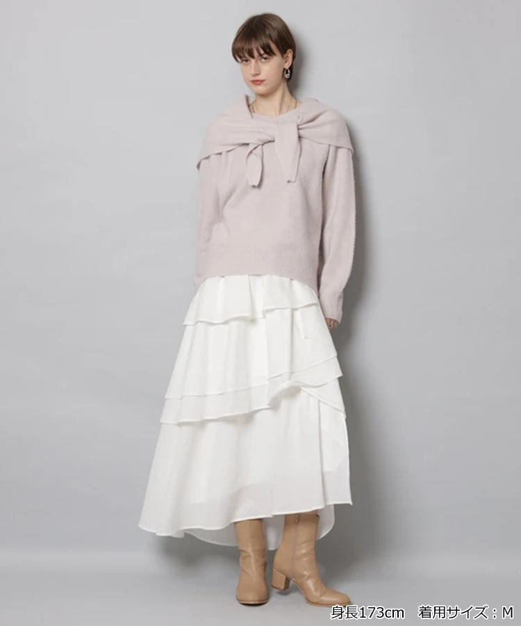 CADUNE(カデュネ) |スカーフ付きニット