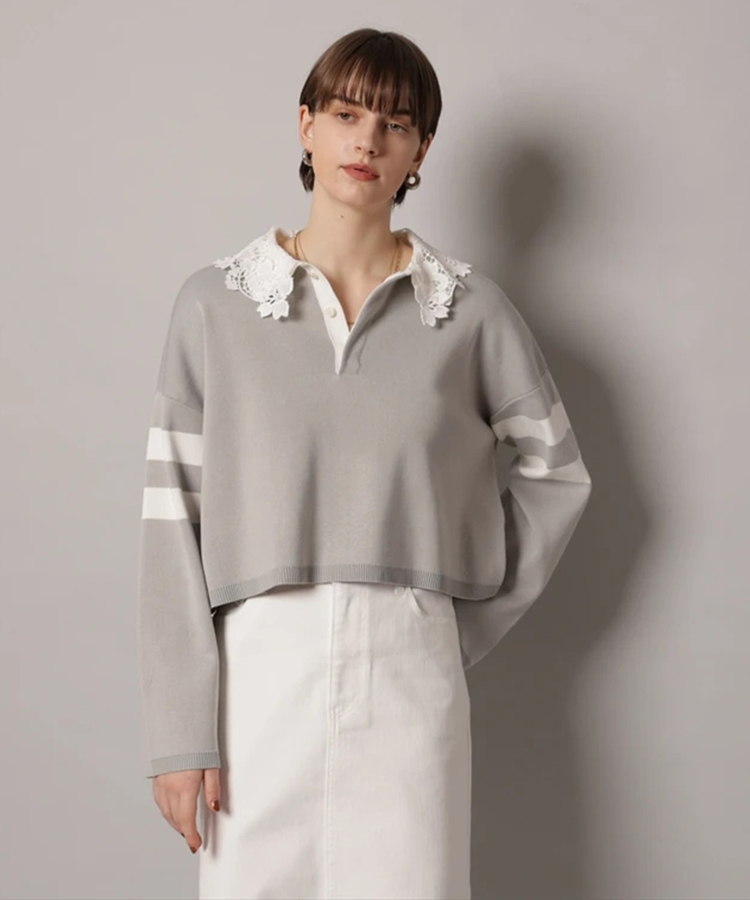 衿レースラガーニット | ニット | CADUNE（カデュネ） │【公式通販