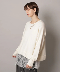 CADUNE(カデュネ) |レースキャミ付きスプリングカラー綿カシプルオーバー