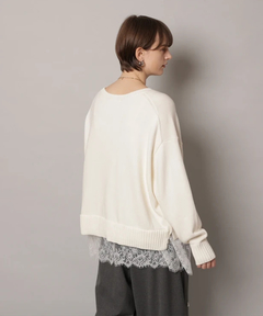 CADUNE(カデュネ) |レースキャミ付きスプリングカラー綿カシプルオーバー