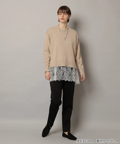 CADUNE(カデュネ) |レースキャミ付きスプリングカラー綿カシプルオーバー