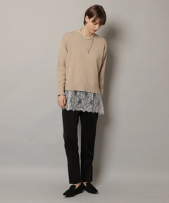 CADUNE(カデュネ) |レースキャミ付きスプリングカラー綿カシプルオーバー