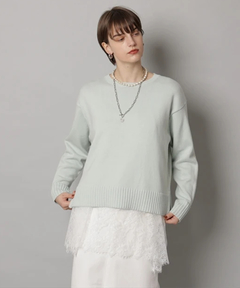 CADUNE(カデュネ) |レースキャミ付きスプリングカラー綿カシプルオーバー