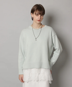 CADUNE(カデュネ) |レースキャミ付きスプリングカラー綿カシプルオーバー