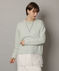 CADUNE(カデュネ) |レースキャミ付きスプリングカラー綿カシプルオーバー