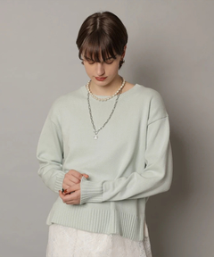 CADUNE(カデュネ) |レースキャミ付きスプリングカラー綿カシプルオーバー