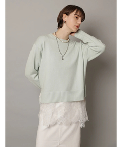 CADUNE(カデュネ) |レースキャミ付きスプリングカラー綿カシプルオーバー