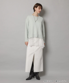 CADUNE(カデュネ) |レースキャミ付きスプリングカラー綿カシプルオーバー