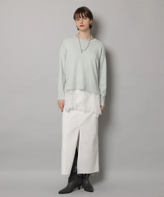CADUNE(カデュネ) |レースキャミ付きスプリングカラー綿カシプルオーバー