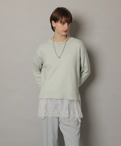 CADUNE(カデュネ) |レースキャミ付きスプリングカラー綿カシプルオーバー