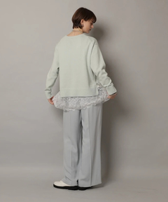 CADUNE(カデュネ) |レースキャミ付きスプリングカラー綿カシプルオーバー