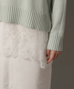 CADUNE(カデュネ) |レースキャミ付きスプリングカラー綿カシプルオーバー