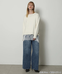 CADUNE(カデュネ) |レースキャミ付きスプリングカラー綿カシプルオーバー