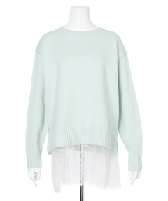 CADUNE(カデュネ) |レースキャミ付きスプリングカラー綿カシプルオーバー