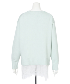 CADUNE(カデュネ) |レースキャミ付きスプリングカラー綿カシプルオーバー