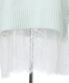 CADUNE(カデュネ) |レースキャミ付きスプリングカラー綿カシプルオーバー