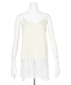 CADUNE(カデュネ) |レースキャミ付きスプリングカラー綿カシプルオーバー