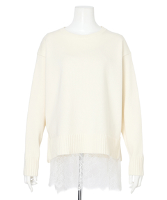 CADUNE(カデュネ) |レースキャミ付きスプリングカラー綿カシプルオーバー