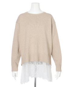 CADUNE(カデュネ) |レースキャミ付きスプリングカラー綿カシプルオーバー