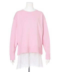 CADUNE(カデュネ) |レースキャミ付きスプリングカラー綿カシプルオーバー