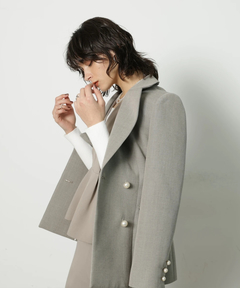 アルページュ　CADUNEコートジャケット　グレー ストライプ柄　70％オフ ジャケット 商品一覧（レディース） │ CADUNE（カデュネ） │【公式