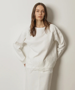 CADUNE(カデュネ) |パッチワークレーススウェット