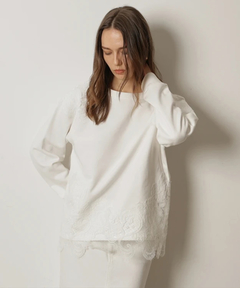 CADUNE(カデュネ) |パッチワークレーススウェット