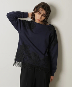 CADUNE(カデュネ) |パッチワークレーススウェット