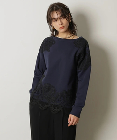 CADUNE(カデュネ) |パッチワークレーススウェット