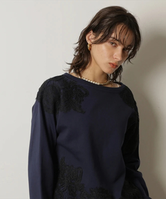 CADUNE(カデュネ) |パッチワークレーススウェット