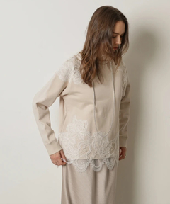 CADUNE(カデュネ) |パッチワークレーススウェット