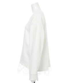 CADUNE(カデュネ) |パッチワークレーススウェット