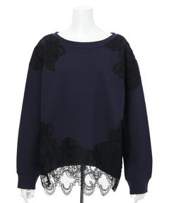 CADUNE(カデュネ) |パッチワークレーススウェット