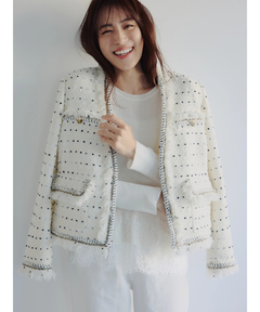 CADUNE(カデュネ) |トリミングツイードジャケット