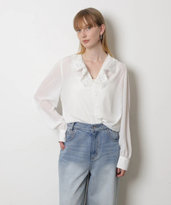 CADUNE(カデュネ) |<神崎恵さんコラボ>衿レースブラウス