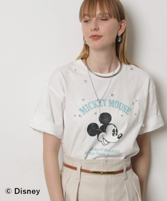 スタッフコーディネート】＜別注＞ミッキーマウス／パールTシャツ