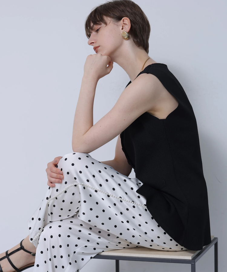 完売 新品 CADUNE カデュネ サイドパールドットパンツ WEB LIMITED］サイドパールドットパンツ | パンツ | CADUNE（カデュネ