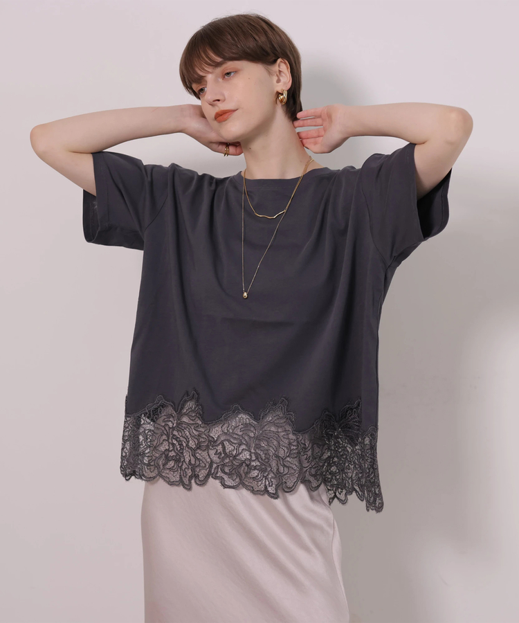 裾レースフレンチカットソー | Tシャツ・カットソー | CADUNE