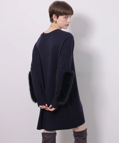 CADUNE(カデュネ) |ファー付きミニニットワンピース